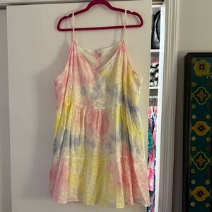 Chic Soul Tie-Dye Eyelet Dress